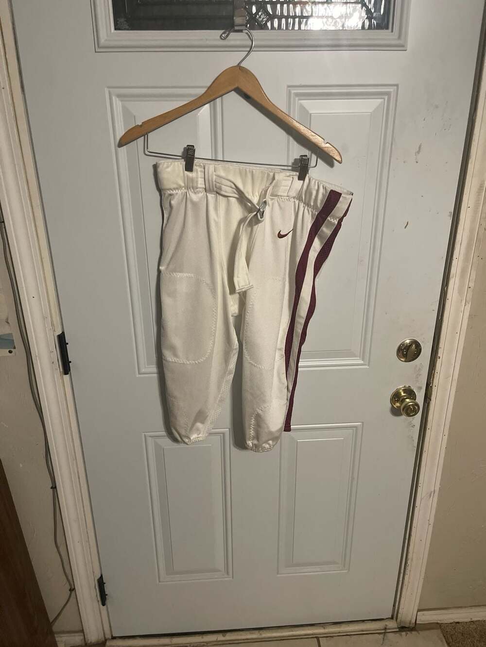 Nike Vapor Pro Football Pants White with (Morehouse ) Maroon Stripe NWOT